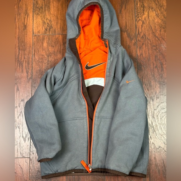 Y2K Nike Big Swoosh reversible windbreaker zip up sweater - Picture 2 of 7